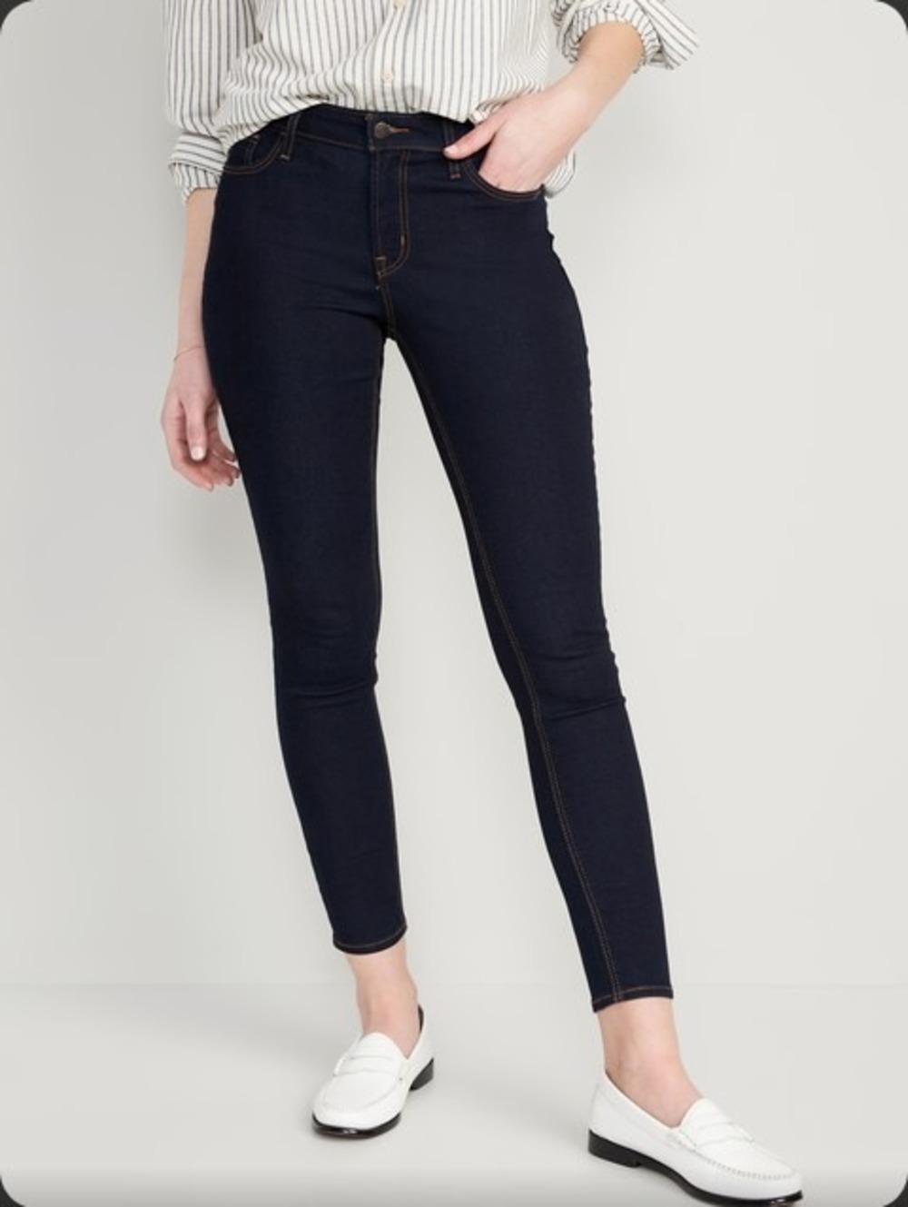 Old Navy Rockstar Super Skinny Jeggings Sz 12 Tall Mid-Rise Dark Wash Pull On